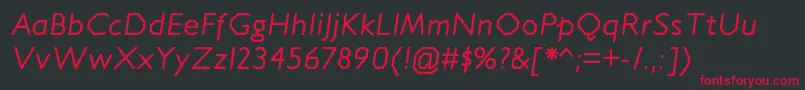 JillicanrgItalic Font – Red Fonts on Black Background