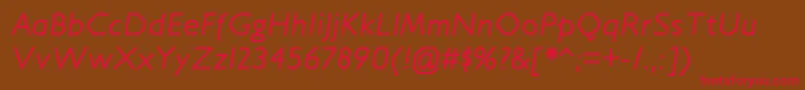 JillicanrgItalic Font – Red Fonts on Brown Background