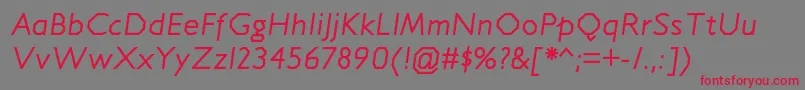 JillicanrgItalic Font – Red Fonts on Gray Background