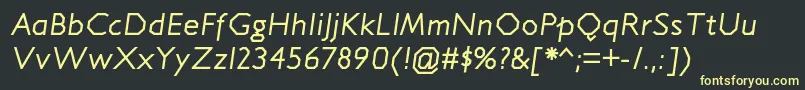 JillicanrgItalic Font – Yellow Fonts on Black Background