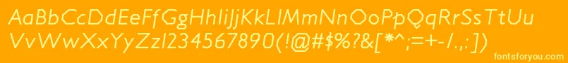 JillicanrgItalic Font – Yellow Fonts on Orange Background