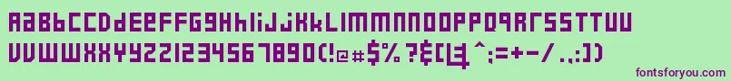 フォントE42017 – 緑の背景に紫のフォント