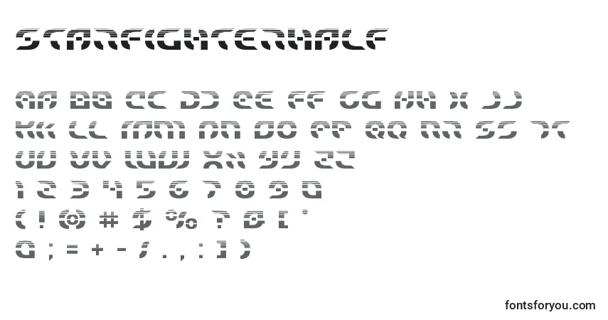 Шрифт Starfighterhalf – алфавит, цифры, специальные символы
