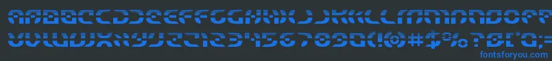 Starfighterhalf Font – Blue Fonts on Black Background