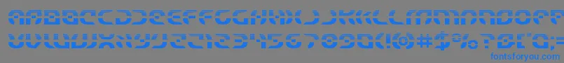 フォントStarfighterhalf – 灰色の背景に青い文字