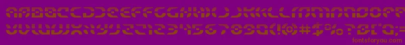 フォントStarfighterhalf – 紫色の背景に茶色のフォント