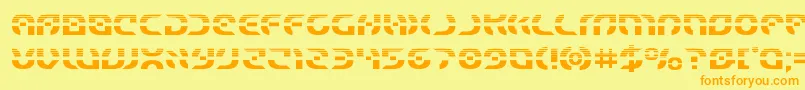 Starfighterhalf Font – Orange Fonts on Yellow Background