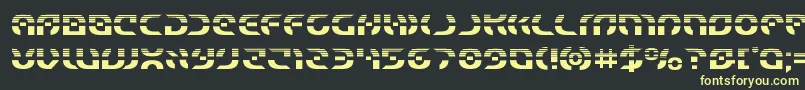 フォントStarfighterhalf – 黒い背景に黄色の文字