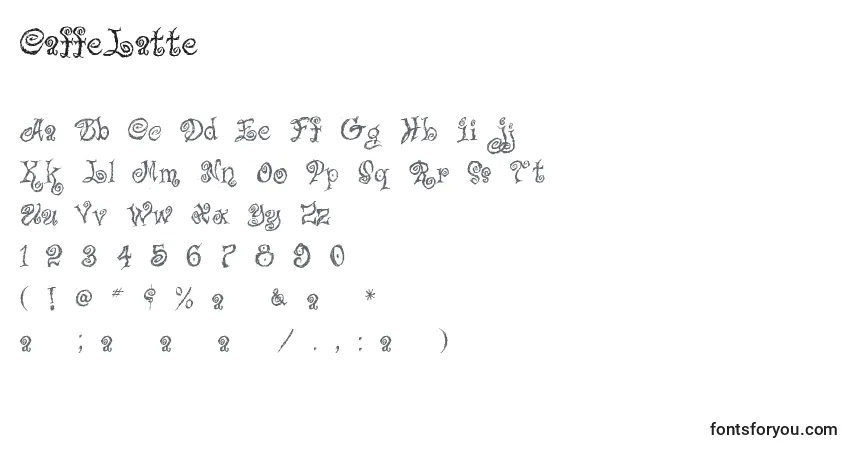 Schriftart CaffeLatte – Alphabet, Zahlen, spezielle Symbole
