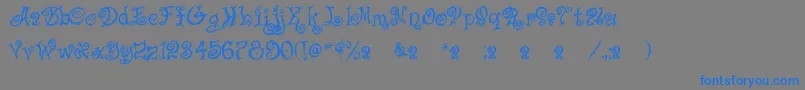 CaffeLatte-Schriftart – Blaue Schriften auf grauem Hintergrund