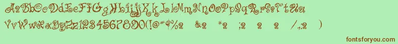 CaffeLatte Font – Brown Fonts on Green Background