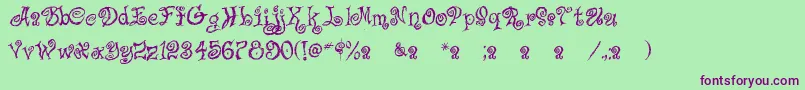 CaffeLatte Font – Purple Fonts on Green Background