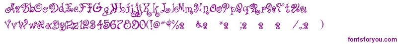 CaffeLatte-Schriftart – Violette Schriften auf weißem Hintergrund