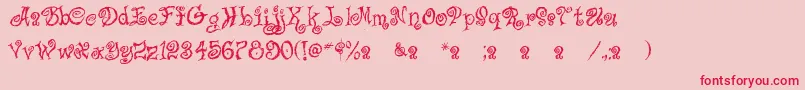 CaffeLatte Font – Red Fonts on Pink Background