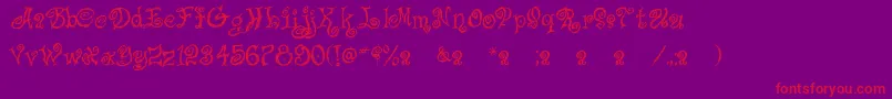 CaffeLatte Font – Red Fonts on Purple Background