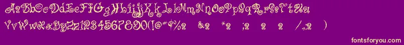 CaffeLatte Font – Yellow Fonts on Purple Background