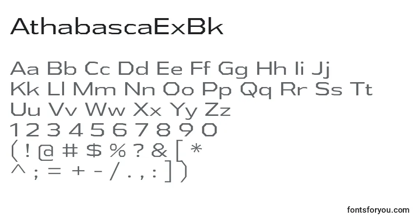 Schriftart AthabascaExBk – Alphabet, Zahlen, spezielle Symbole