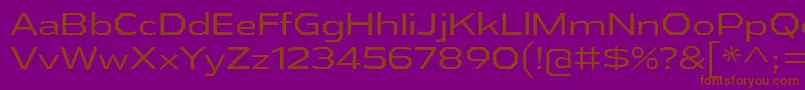 AthabascaExBk-Schriftart – Braune Schriften auf violettem Hintergrund