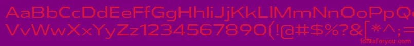 Czcionka AthabascaExBk – czerwone czcionki na fioletowym tle
