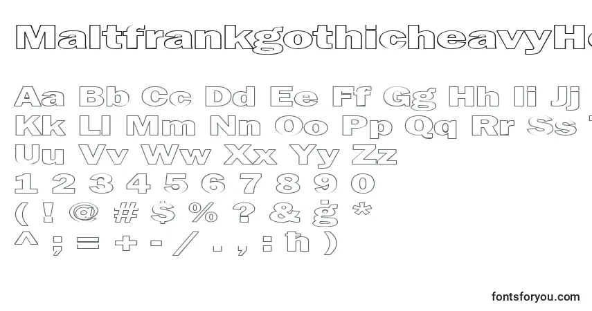 Czcionka MaltfrankgothicheavyHe – alfabet, cyfry, specjalne znaki