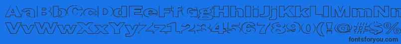 MaltfrankgothicheavyHe Font – Black Fonts on Blue Background