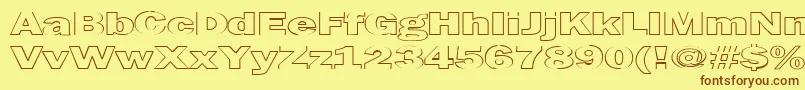 MaltfrankgothicheavyHe-Schriftart – Braune Schriften auf gelbem Hintergrund