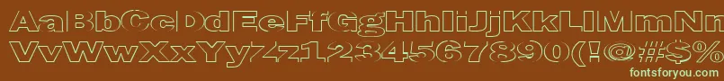 MaltfrankgothicheavyHe-fontti – vihreät fontit ruskealla taustalla