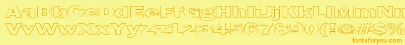 Fonte MaltfrankgothicheavyHe – fontes laranjas em um fundo amarelo