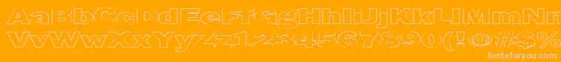 MaltfrankgothicheavyHe-fontti – vaaleanpunaiset fontit oranssilla taustalla