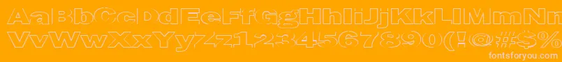 MaltfrankgothicheavyHe Font – Pink Fonts on Orange Background