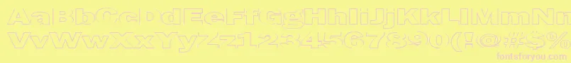 MaltfrankgothicheavyHe-fontti – vaaleanpunaiset fontit keltaisella taustalla