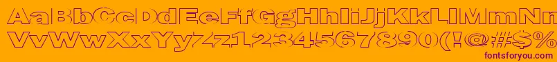 MaltfrankgothicheavyHe Font – Purple Fonts on Orange Background