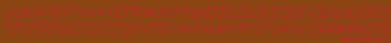 MaltfrankgothicheavyHe Font – Red Fonts on Brown Background