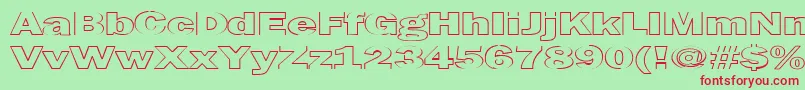 MaltfrankgothicheavyHe-fontti – punaiset fontit vihreällä taustalla