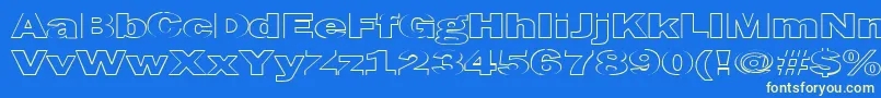 MaltfrankgothicheavyHe Font – Yellow Fonts on Blue Background