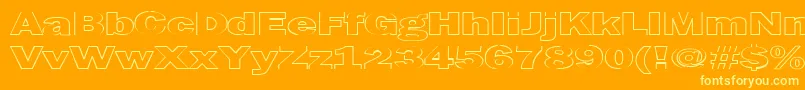 MaltfrankgothicheavyHe-Schriftart – Gelbe Schriften auf orangefarbenem Hintergrund