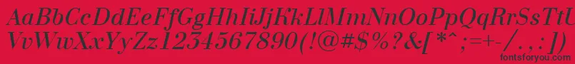 ABodoninovaItalic Font – Black Fonts on Red Background