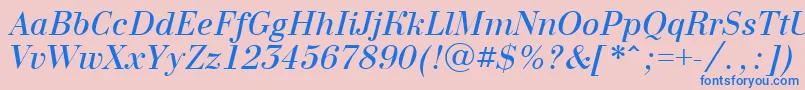 フォントABodoninovaItalic – ピンクの背景に青い文字