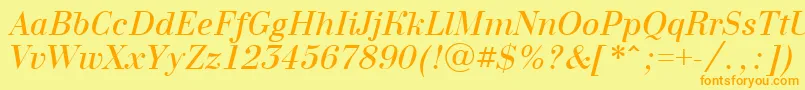 ABodoninovaItalic Font – Orange Fonts on Yellow Background