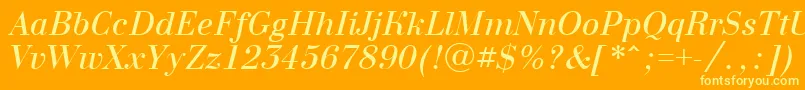 ABodoninovaItalic Font – Yellow Fonts on Orange Background