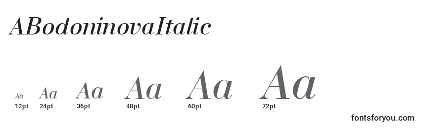 Размеры шрифта ABodoninovaItalic