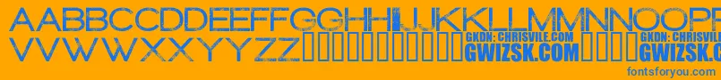 ThereduxRegular Font – Blue Fonts on Orange Background