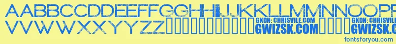 ThereduxRegular Font – Blue Fonts on Yellow Background