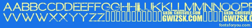 ThereduxRegular Font – Yellow Fonts on Blue Background