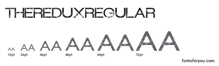 Размеры шрифта ThereduxRegular