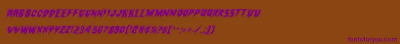 Countsuckulaacadital-Schriftart – Violette Schriften auf braunem Hintergrund