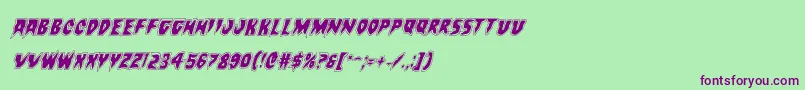 Countsuckulaacadital Font – Purple Fonts on Green Background