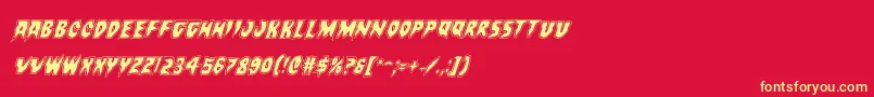 Шрифт Countsuckulaacadital – жёлтые шрифты на красном фоне