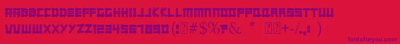 Wicker Font – Purple Fonts on Red Background