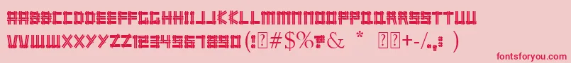フォントWicker – ピンクの背景に赤い文字